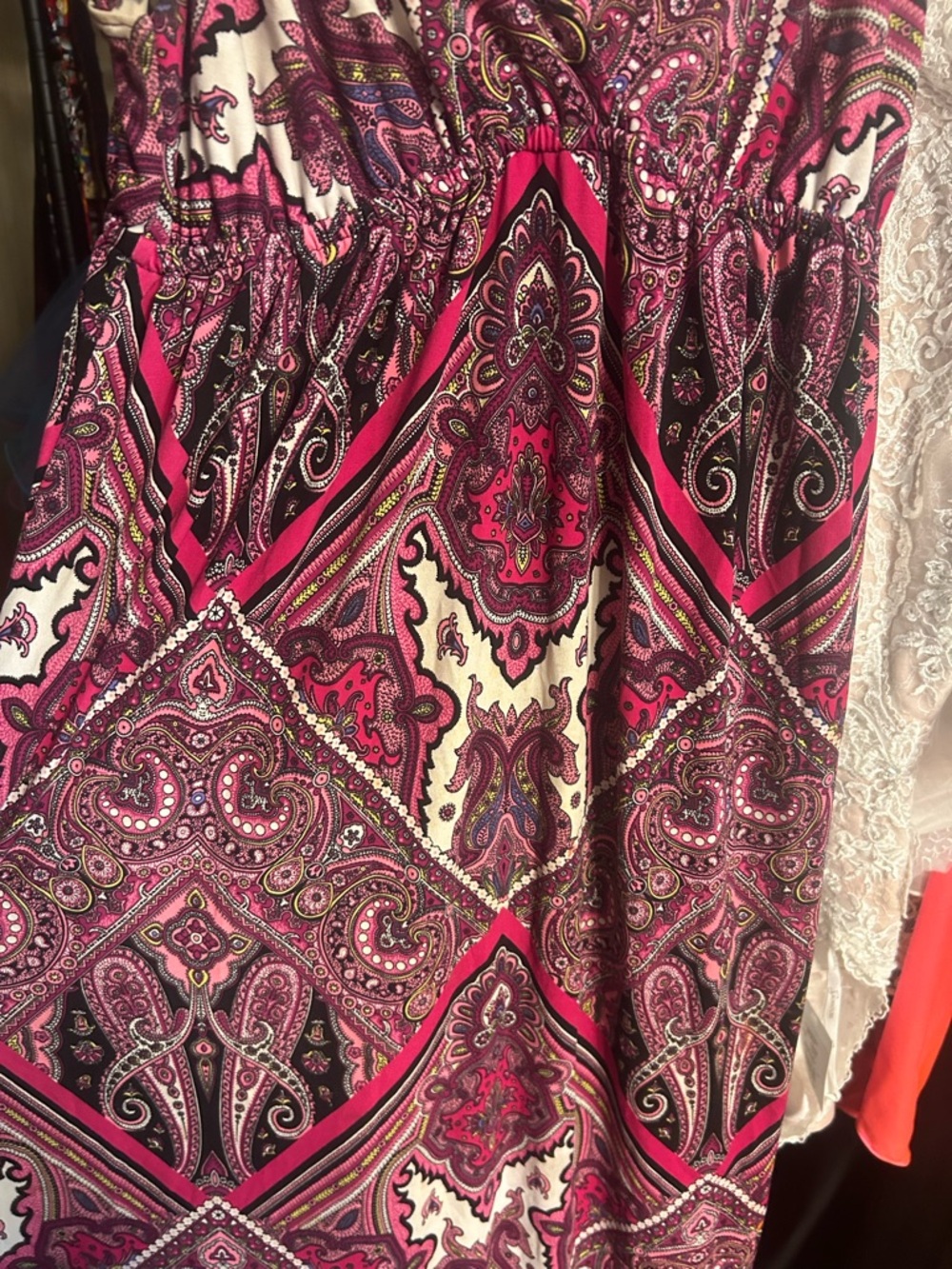 Vintage Wet Seal Y2K Paisley Maxi Dress Pink Boho Festival S‎ - Picture 4 of 9